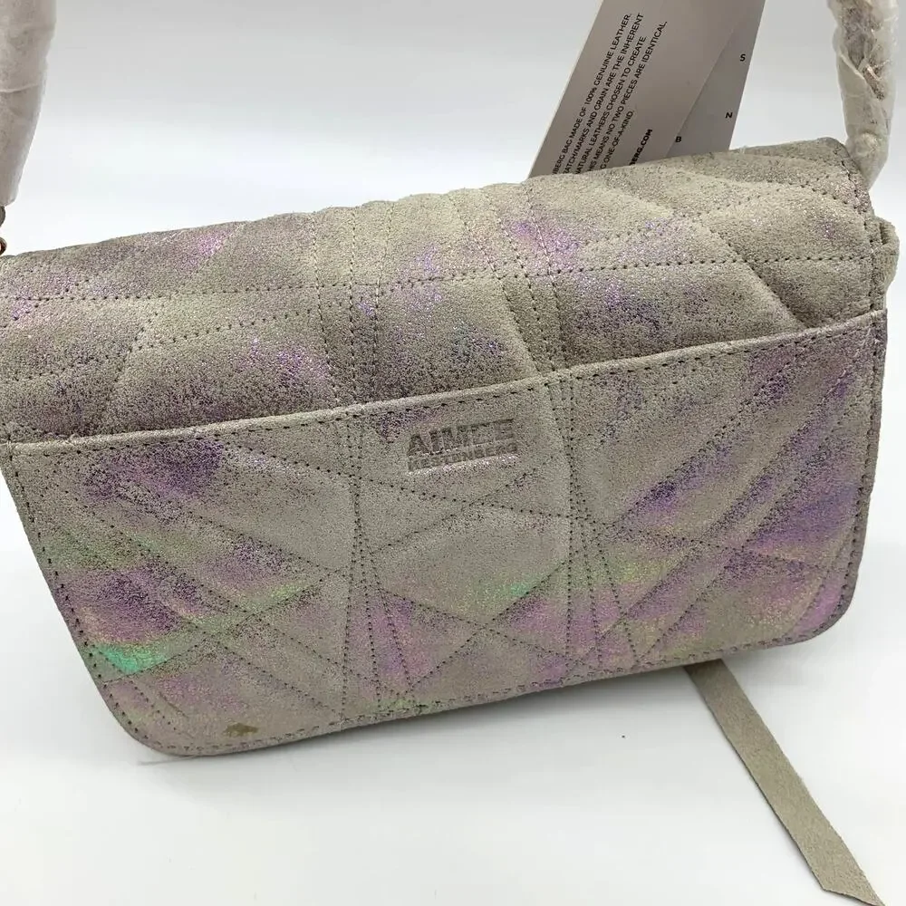 Aimee Kestenberg Quilted Leather Chain Crossbody Sunrise Metallic Purse